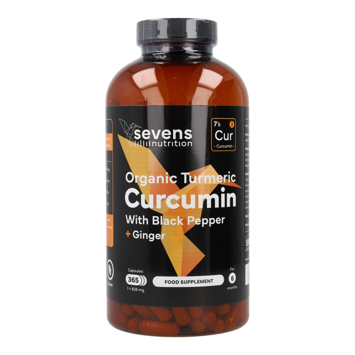 Cúrcuma + Jengibre Sevens Nutrition 365 cápsulas - Image 5