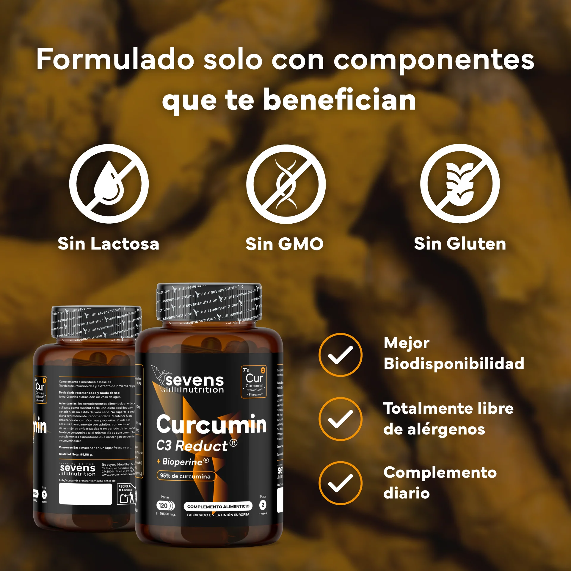 Cúrcuma + Piperina Sevens Nutrition. Alta Absorción y Bienestar General. - Image 4