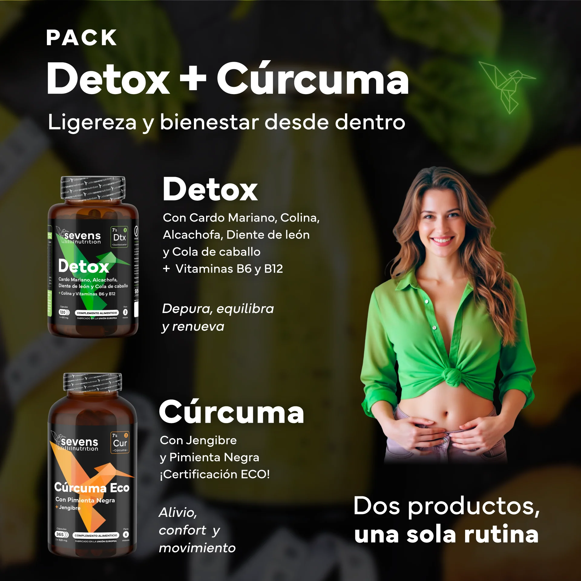 Detox Natural Con Cardo Mariano + Cúrcuma Eco. Sevens Nutrition. Detox Hepático, Digestivo Y Antiinflamatorio Natural - Image 2