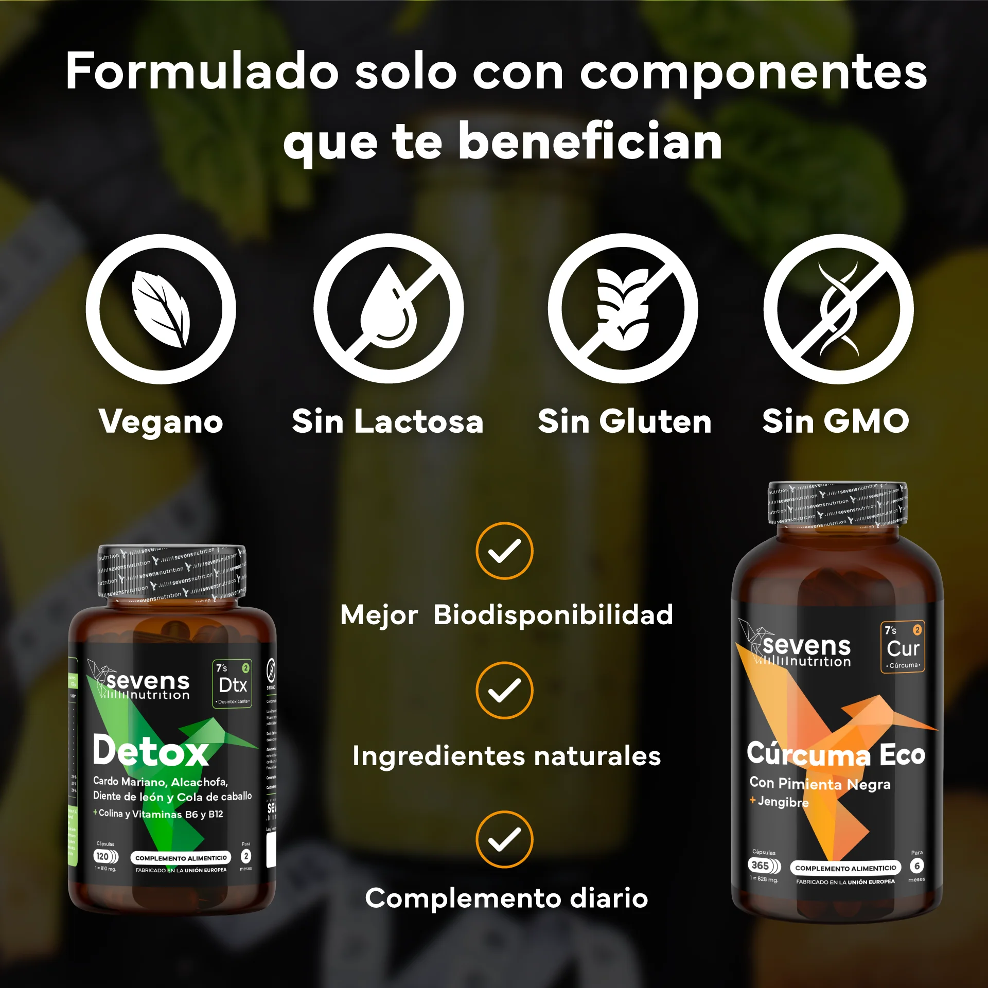 Detox Natural Con Cardo Mariano + Cúrcuma Eco. Sevens Nutrition. Detox Hepático, Digestivo Y Antiinflamatorio Natural - Image 4
