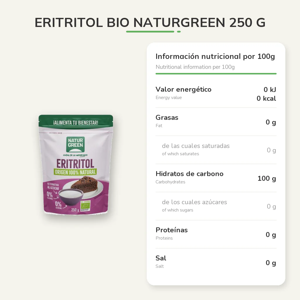 Eritritol BIO NaturGreen 250 g - Image 7