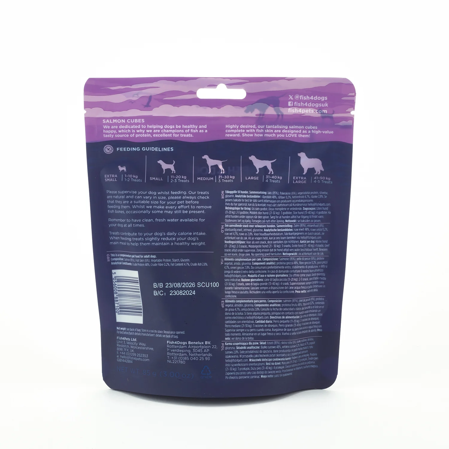 Fish4dogs Snack Para Perros – Love Salmón En Cubos 85 G (pack De 10) - Image 4