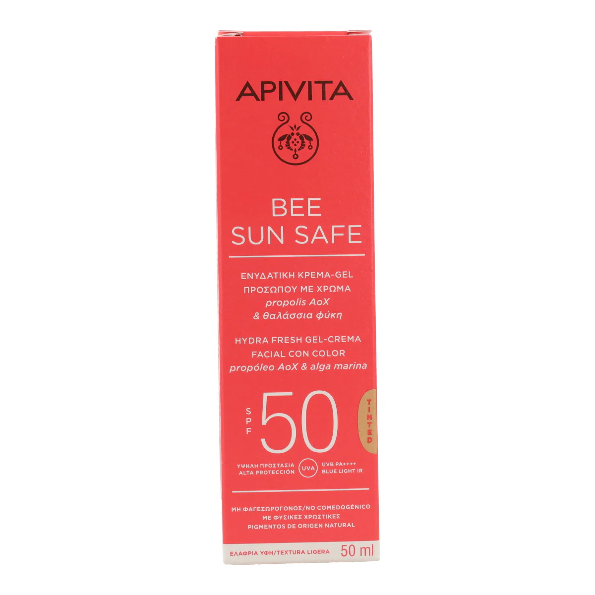 Gel-Crema Solar Hydra Fresh con color SPF50 Apivita 50 ml - Image 4