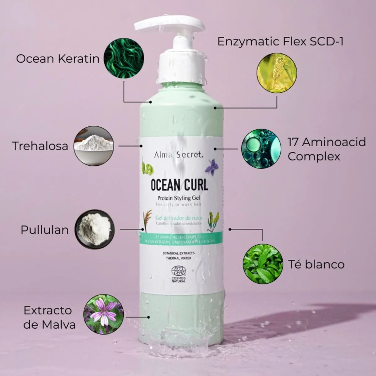 Gel Definidor de rizos Ocean Curl Alma Secret 250 ml - Image 3