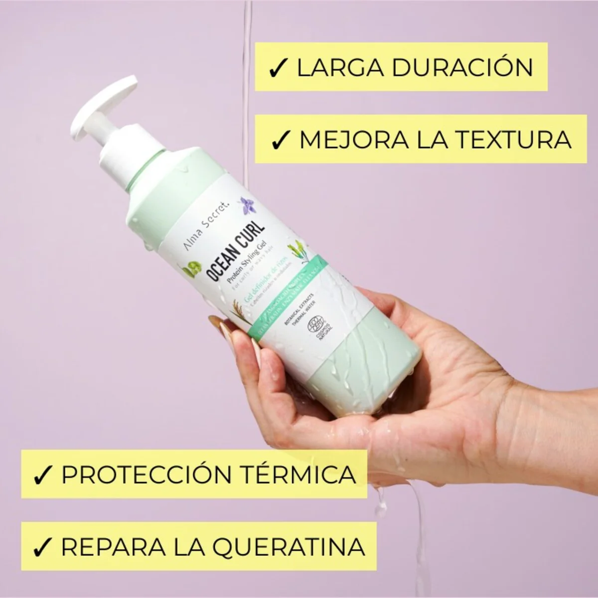 Gel Definidor de rizos Ocean Curl Alma Secret 250 ml - Image 4