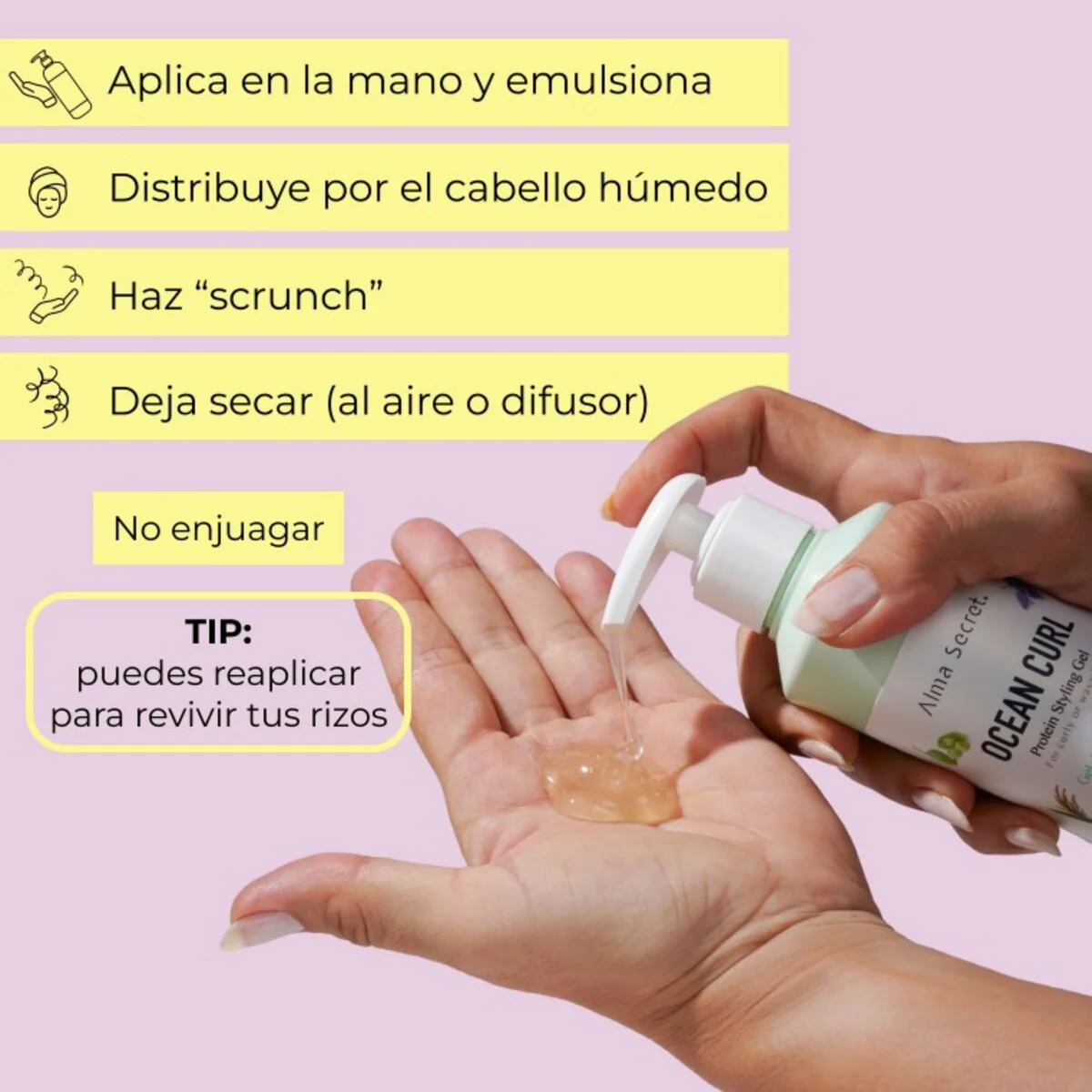 Gel Definidor de rizos Ocean Curl Alma Secret 250 ml - Image 7