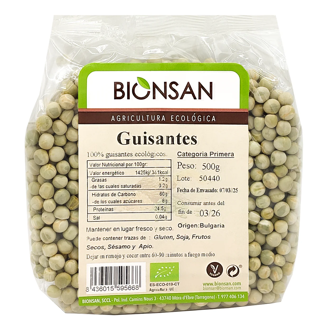 Guisantes En Grano Eco 500gr