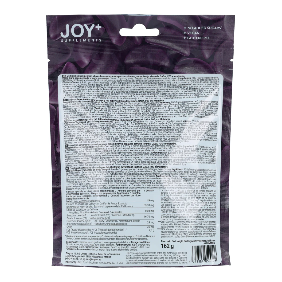 Gummies Sueño Reparador con Melatonina y Lavanda JOY+ 60 uds - Image 2