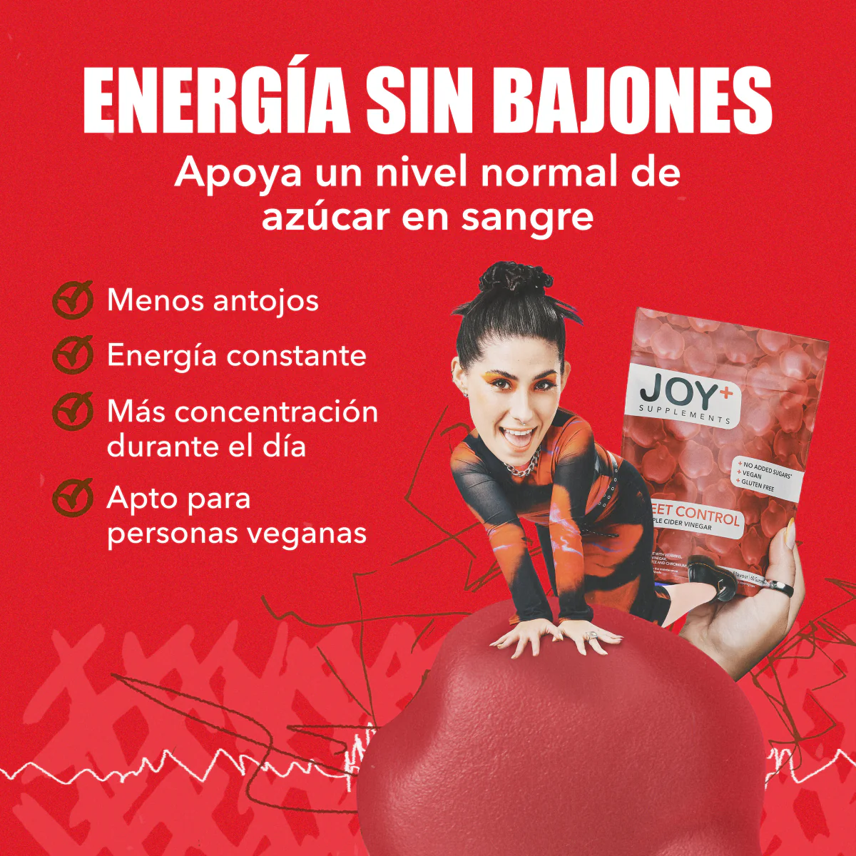 Gummies Sweet Control con Vinagre Manzana JOY+ 60 uds - Image 6
