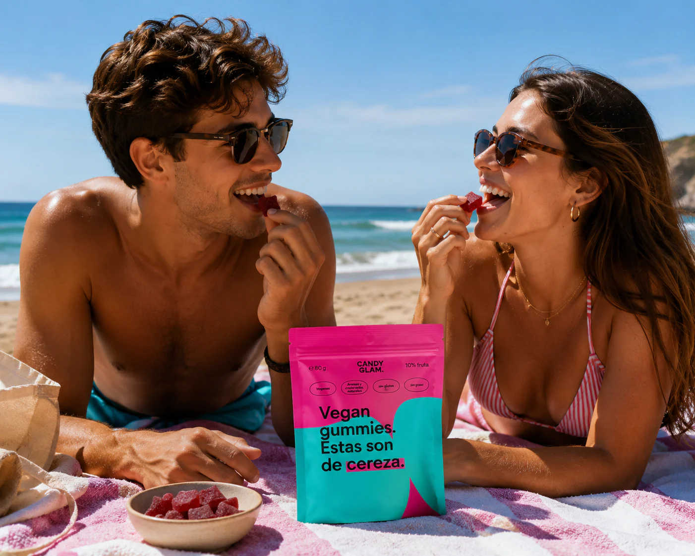 Gummies Veganas Sabor Cereza Pack 5 Bolsas - Snack Dulce Natural Sin Gluten - Image 5