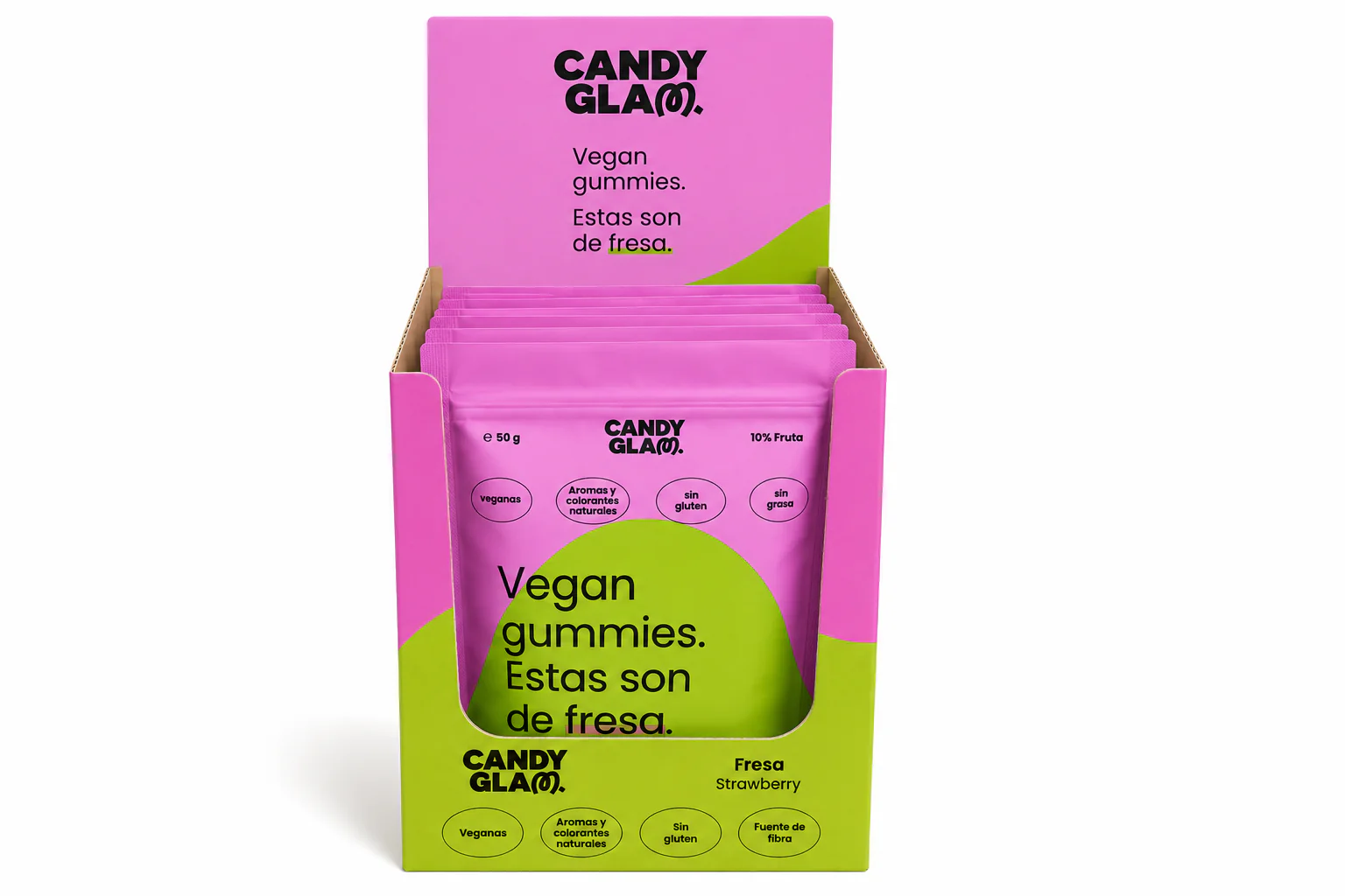 Gummies Veganas Sabor Fresa Pack 14 Bolsas - Snack Dulce Natural Sin Gluten