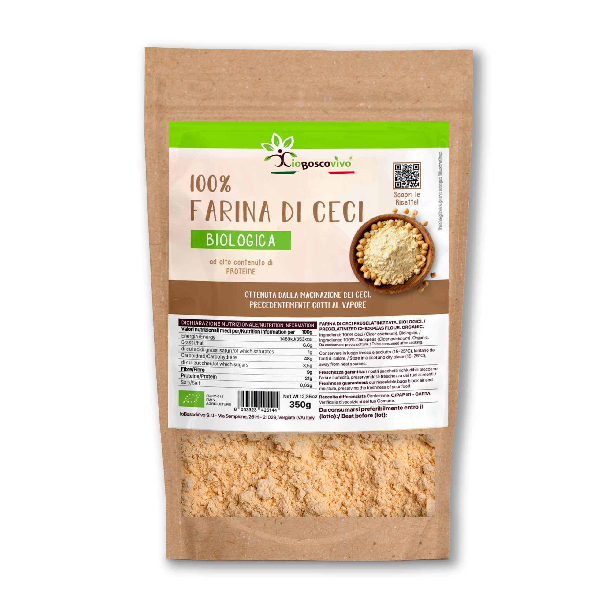 Harina De Garbanzos Pregelatinizada Bio Ioboscovivo – Alta Digestibilidad Y Lista Para Usar