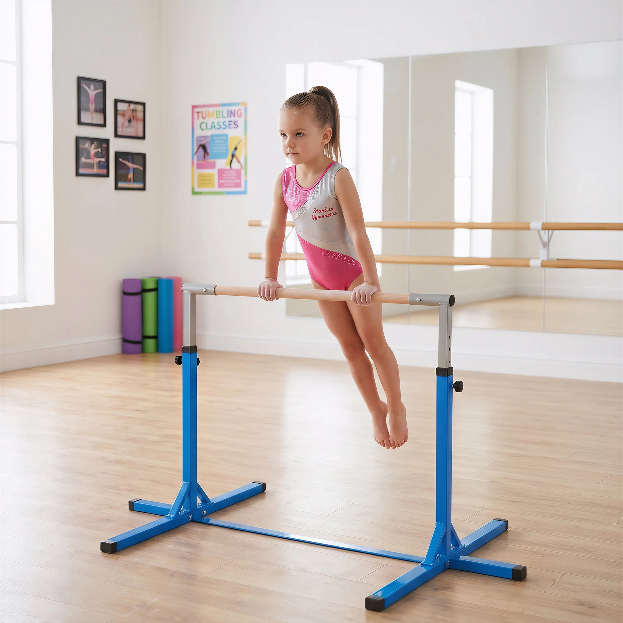Homcom Barra De Gimnasia Para Niños De +3 Años Con Altura Ajustable 92-150 Cm - Image 2