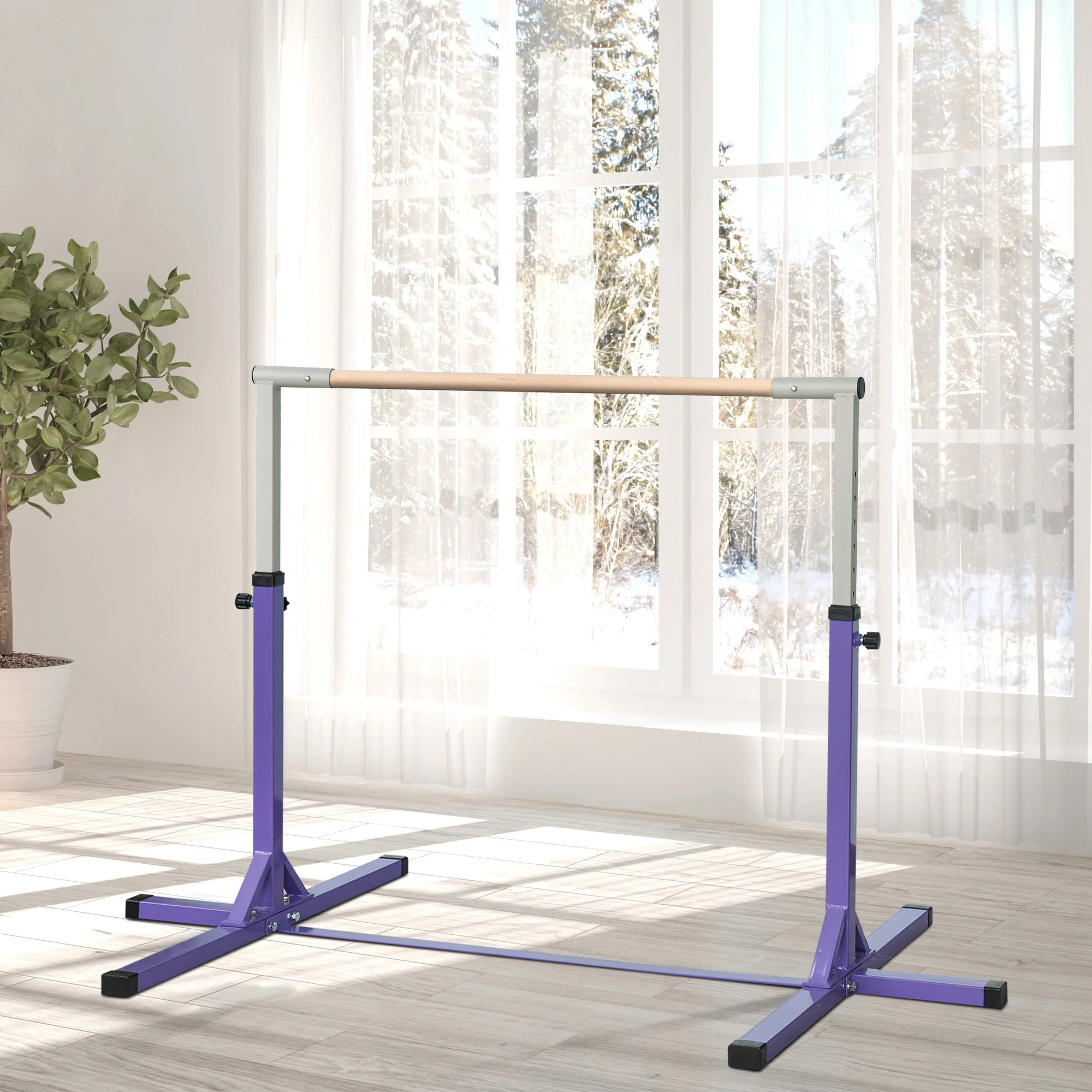 Homcom Barra De Gimnasia Para Niños De +3 Años Con Altura Ajustable 92-150 Cm - Image 2