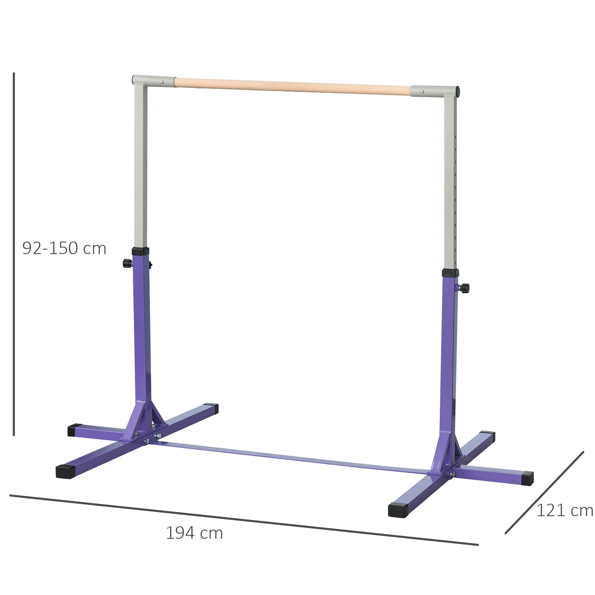 Homcom Barra De Gimnasia Para Niños De +3 Años Con Altura Ajustable 92-150 Cm - Image 3