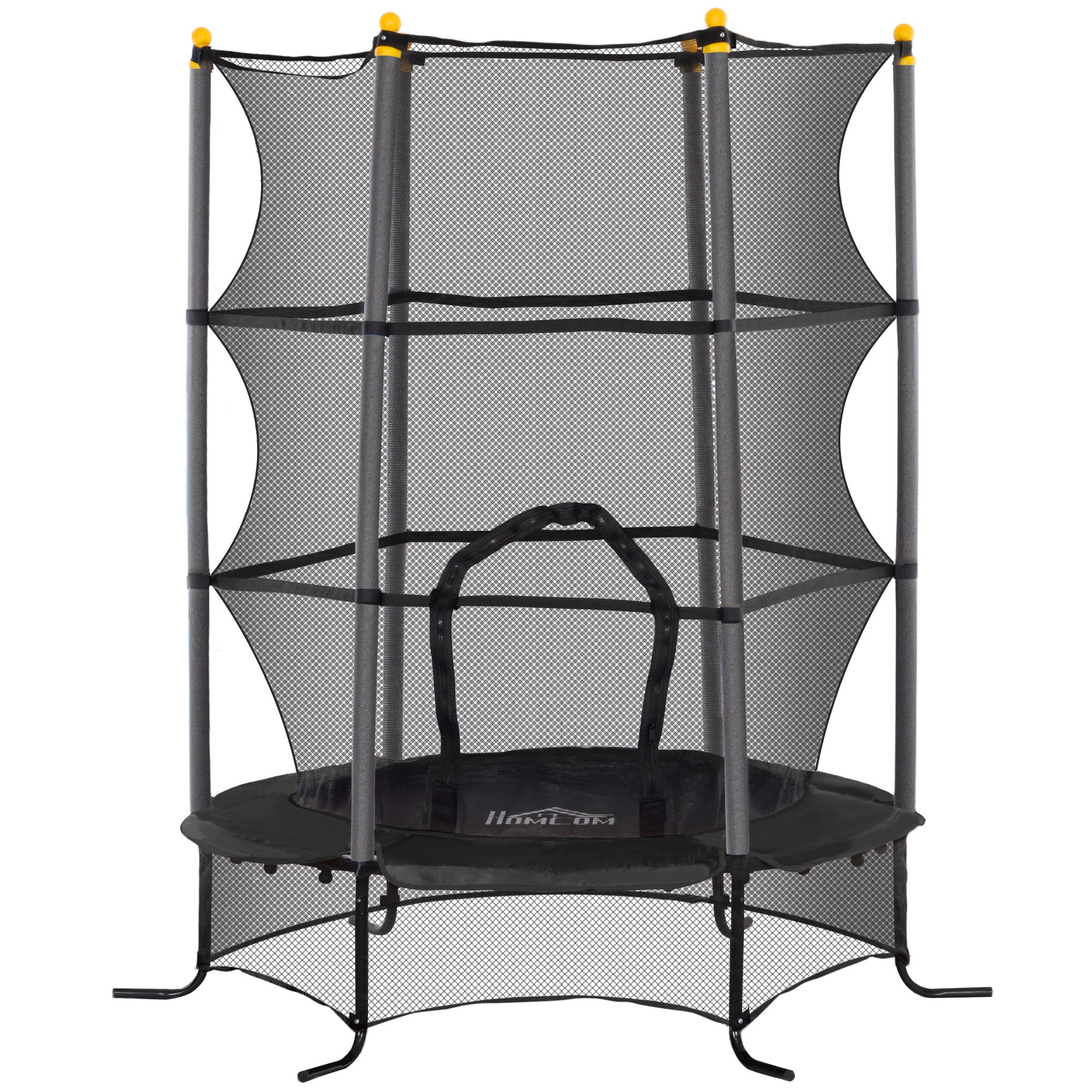 Homcom Cama Elástica Infantil Ø163 Cm Con Red De Seguridad Negro