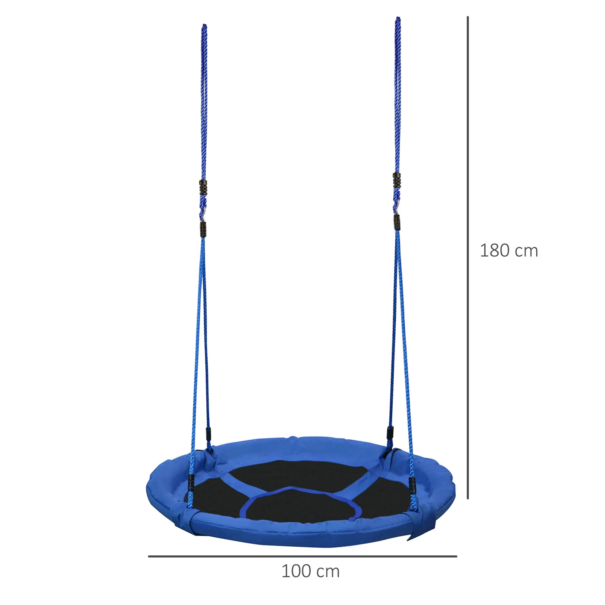 Homcom Columpio Nido Grande Infantil Desmontable Para Jardín Ø100x180 Cm Azul - Image 3