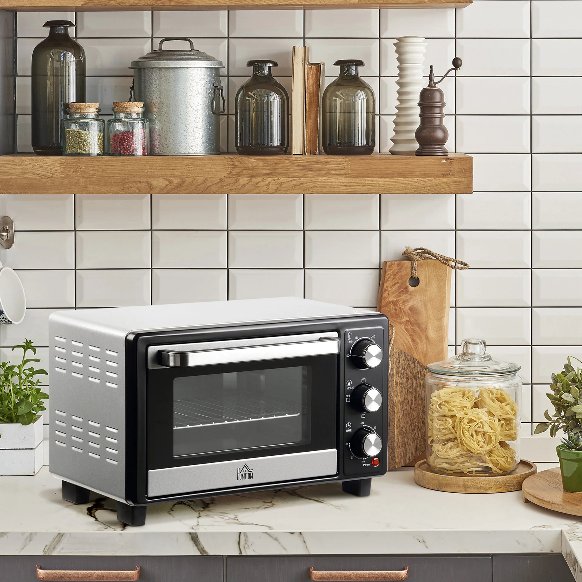 Homcom Horno Eléctrico De Sobremesa 16l 1400w Con 3 Modos De Calor Y Termostato - Image 5