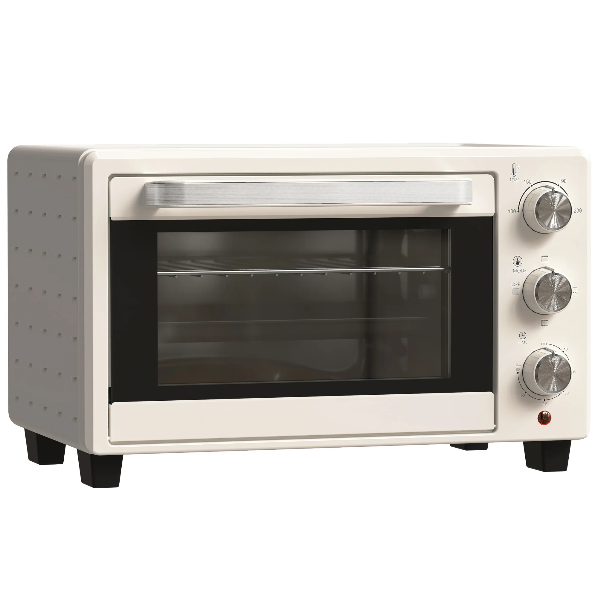 Homcom Horno Eléctrico De Sobremesa De 21l 1400w Con Temporizador Crema