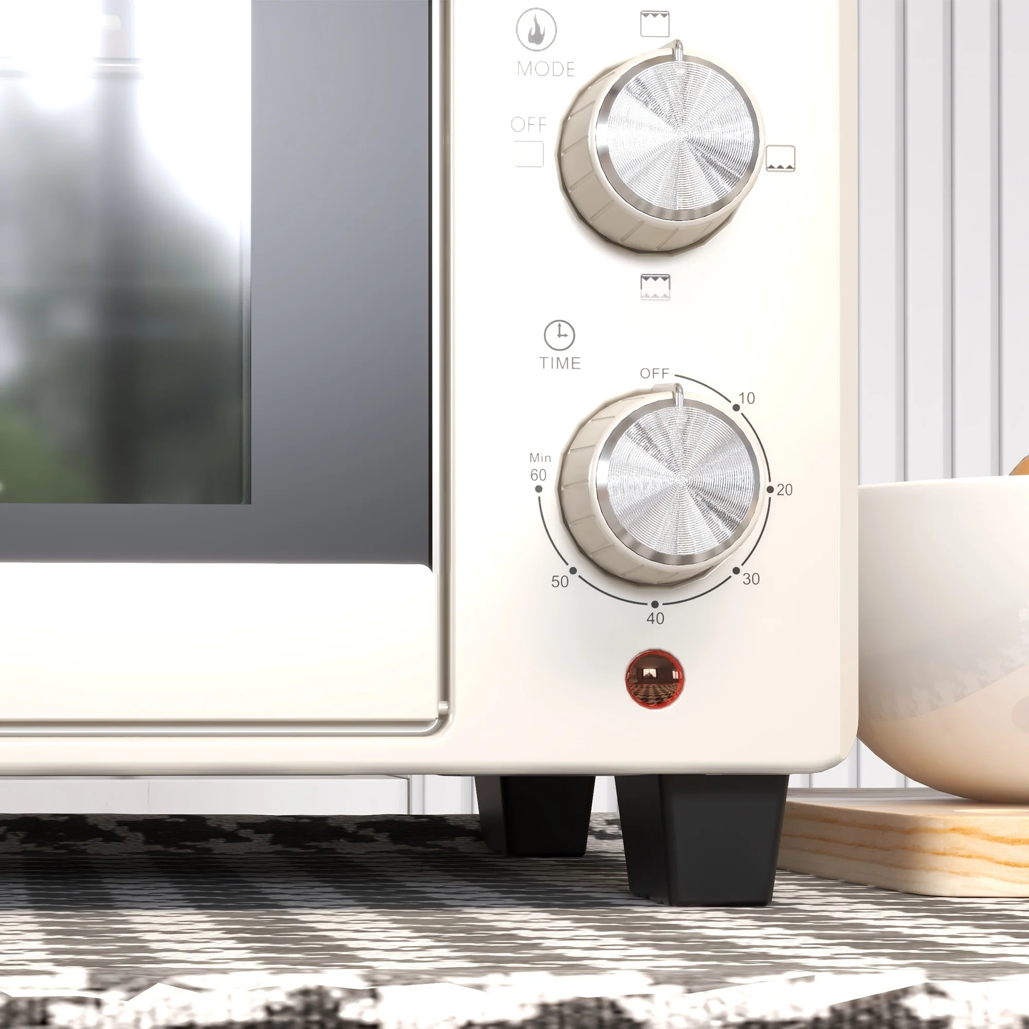 Homcom Horno Eléctrico De Sobremesa De 21l 1400w Con Temporizador Crema - Image 4