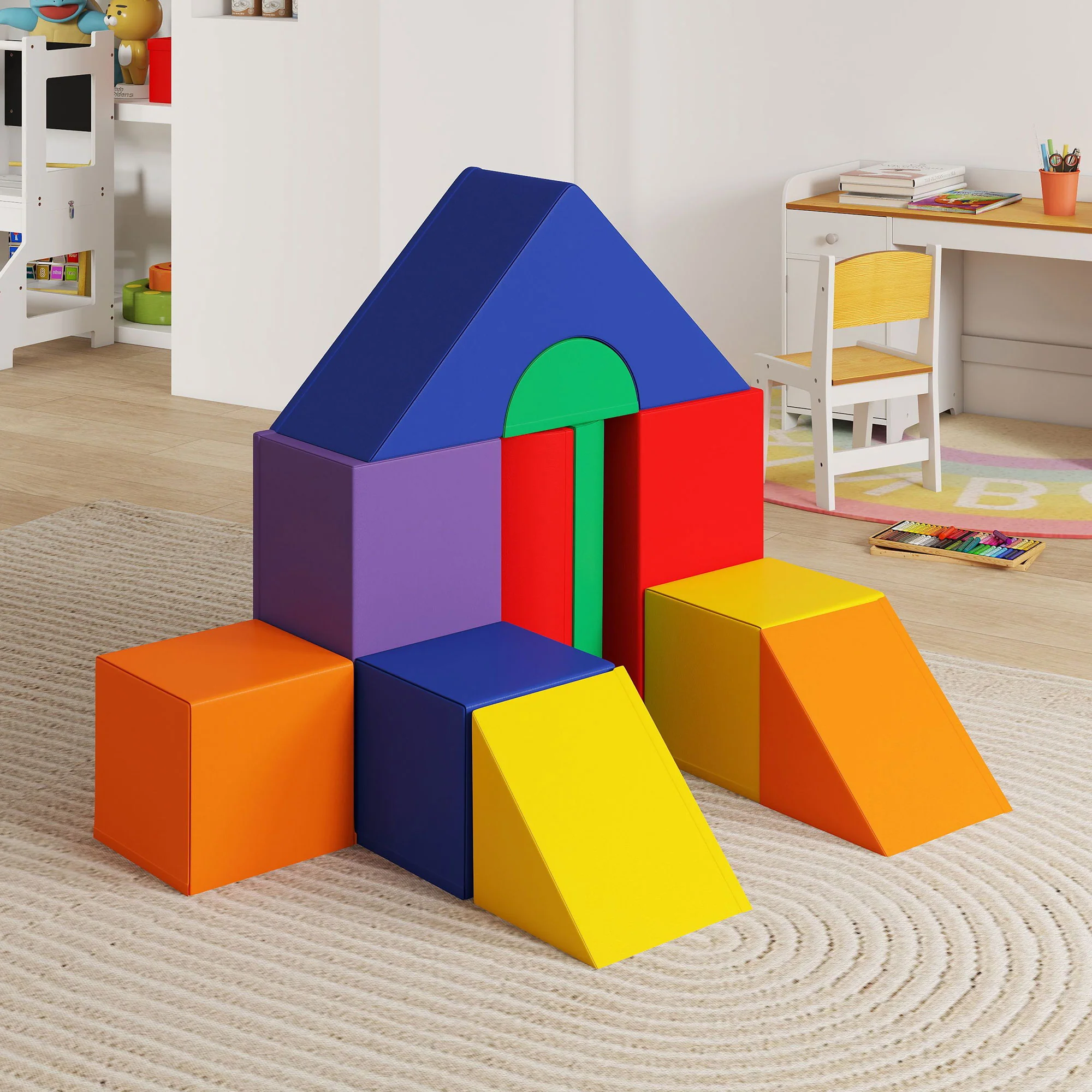 Homcom Juego De 11 Bloques De Espuma Para Niños Bloques Psicomotricidad - Image 5