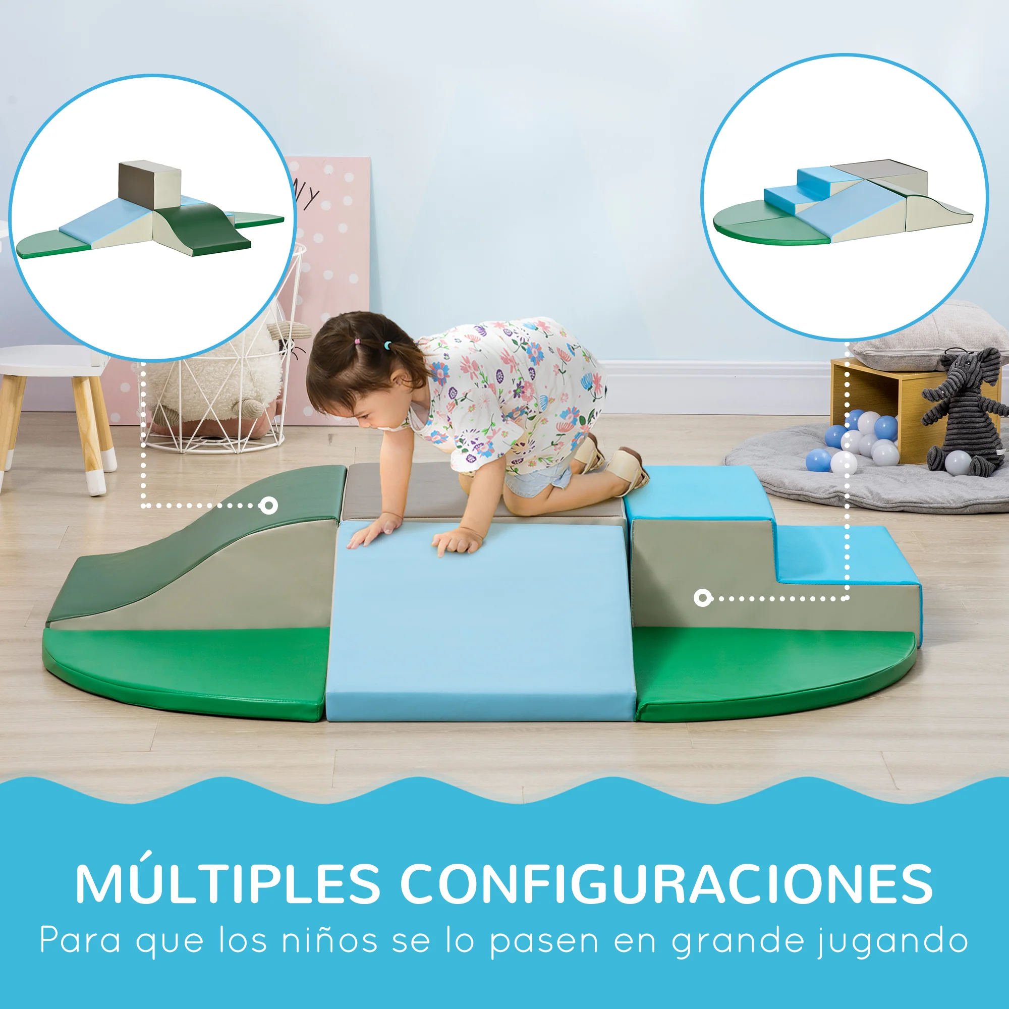 Homcom Juego De 6 Bloques De Espuma Para Niños De 12-36 Meses 150x100x24 Cm - Image 6