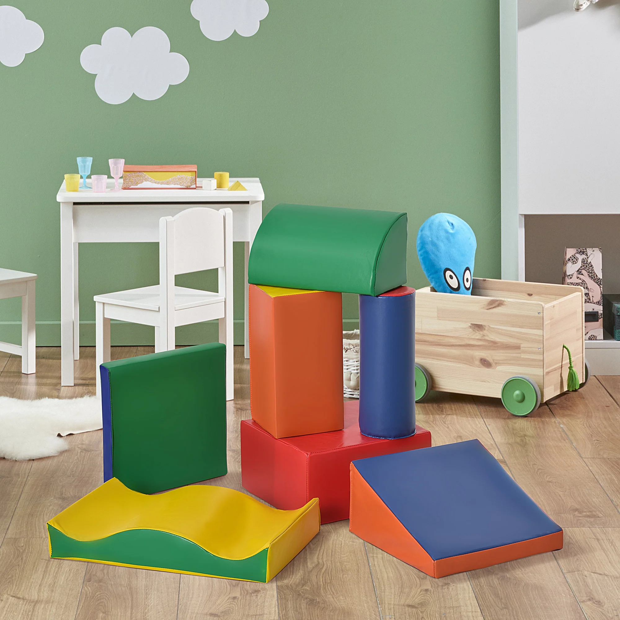 Homcom Juego De 7 Bloques De Espuma Para Niños De 1-3 Años Para Escalar Gatear - Image 2
