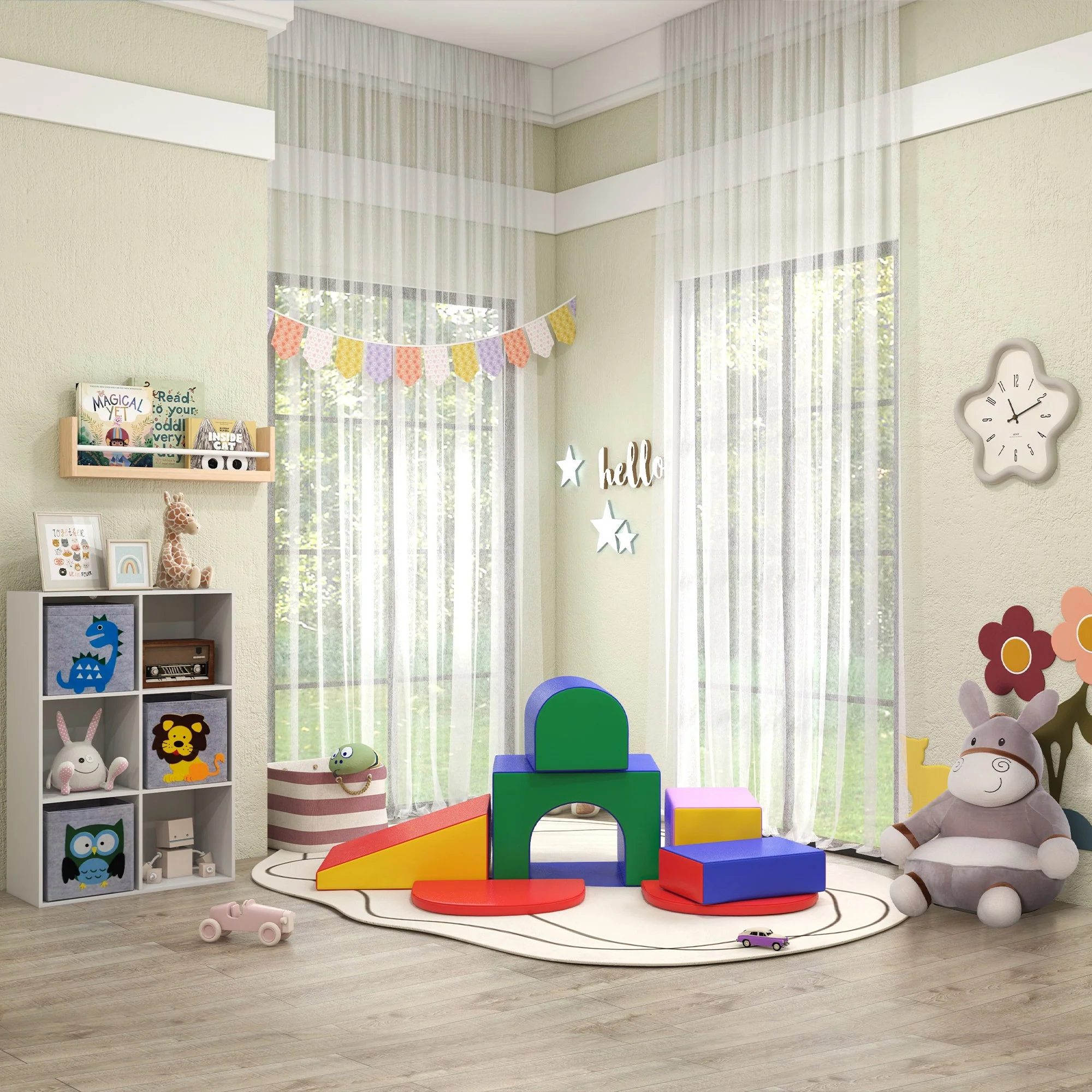 Homcom Juego De 7 Bloques Psicomotricidad Para Niños Multicolor - Image 4