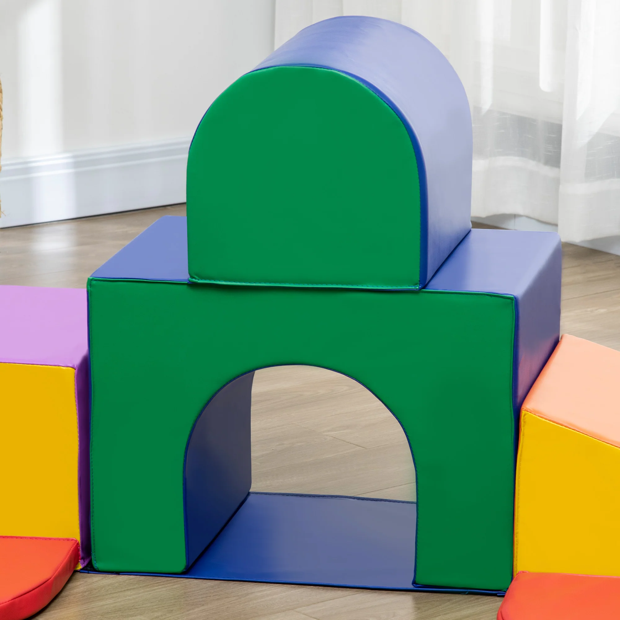 Homcom Juego De 7 Bloques Psicomotricidad Para Niños Multicolor - Image 5