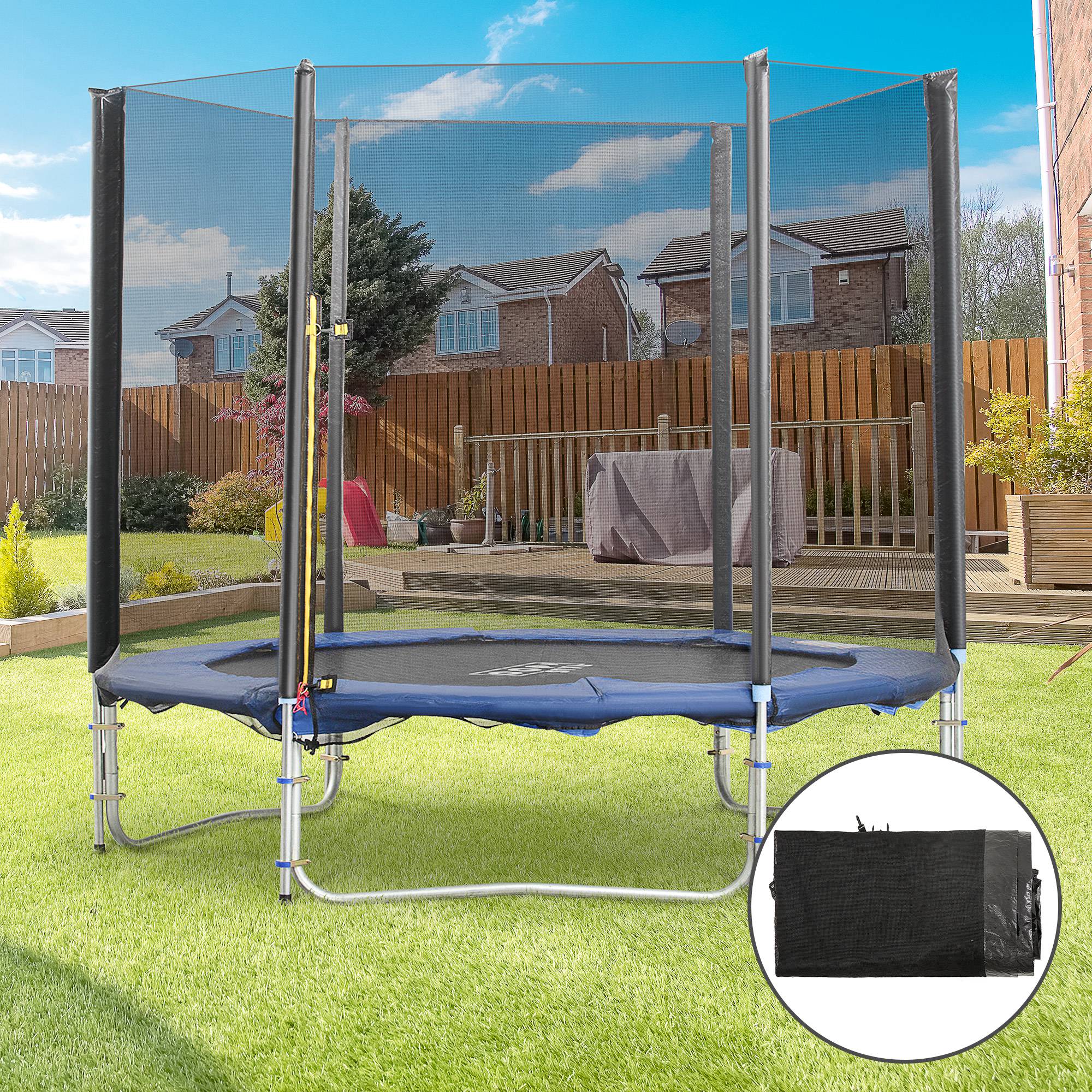 Homcom Red De Seguridad De Reemplazo Para Trampolín Redondo Ø244 Cm Negro - Image 2