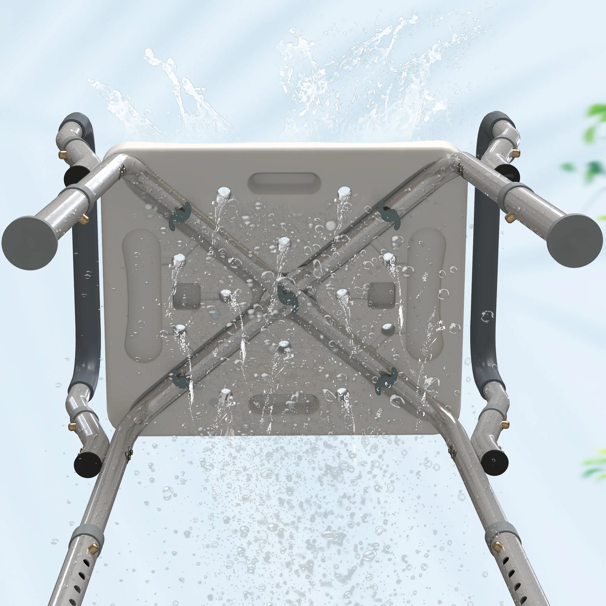 Homcom Taburete De Ducha Con Altura Regulable Antideslizante Carga 150 Kg - Image 4