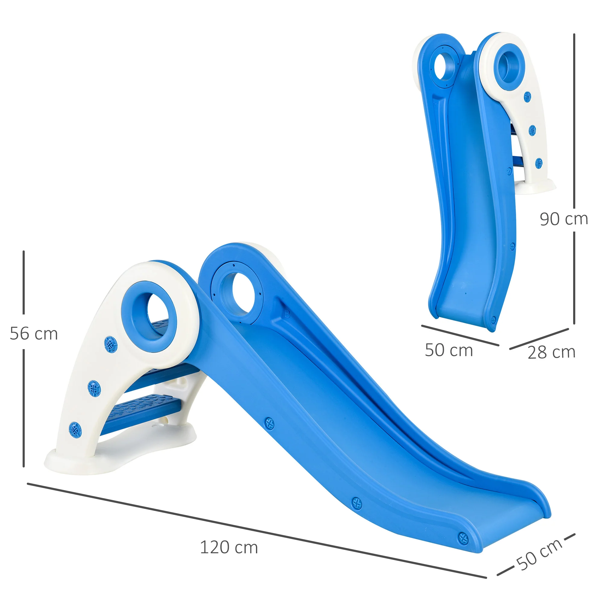 Homcom Tobogán Plegable Para Niños De 18-36 Meses Con Rampa Escalera 120x50x56cm - Image 3