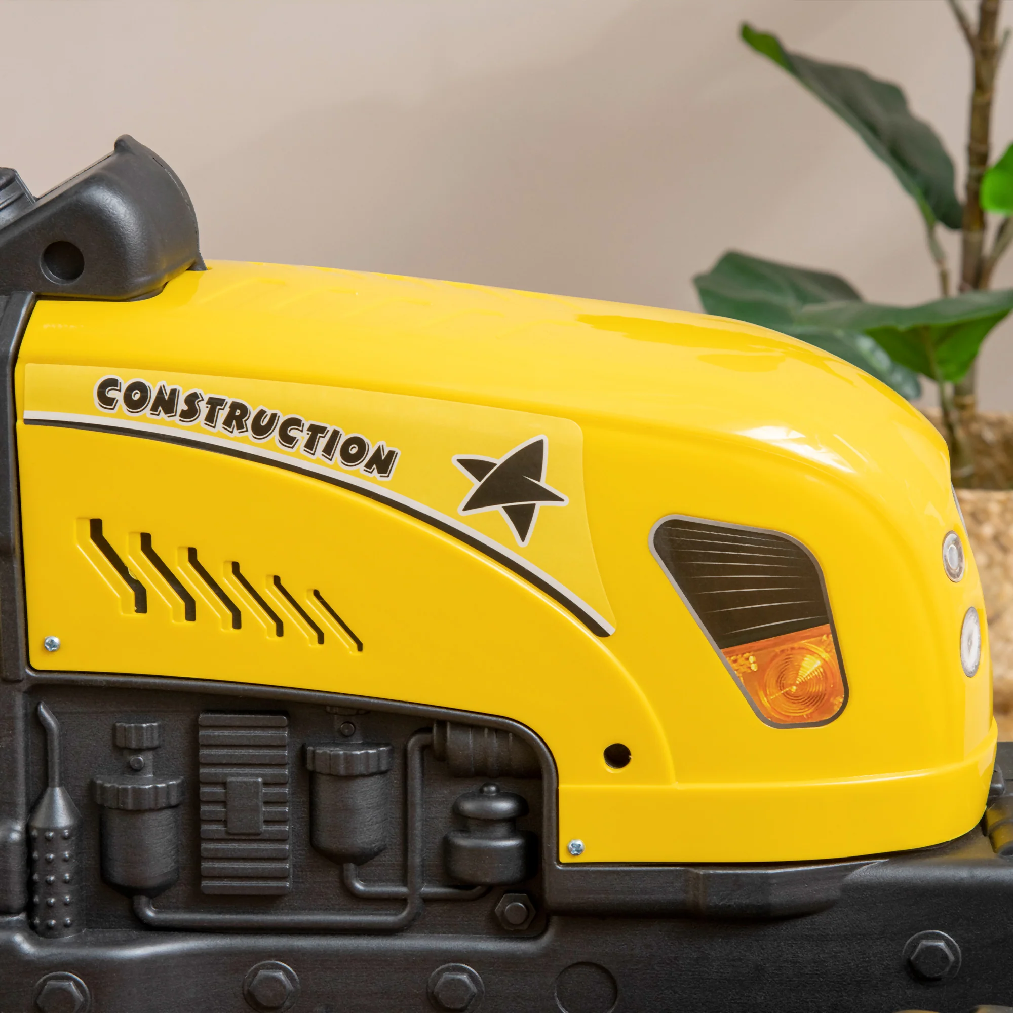 Homcom Tractor A Pedales Para Niños De 3 Años Con Remolque 133x42x51 Cm Amarillo - Image 5