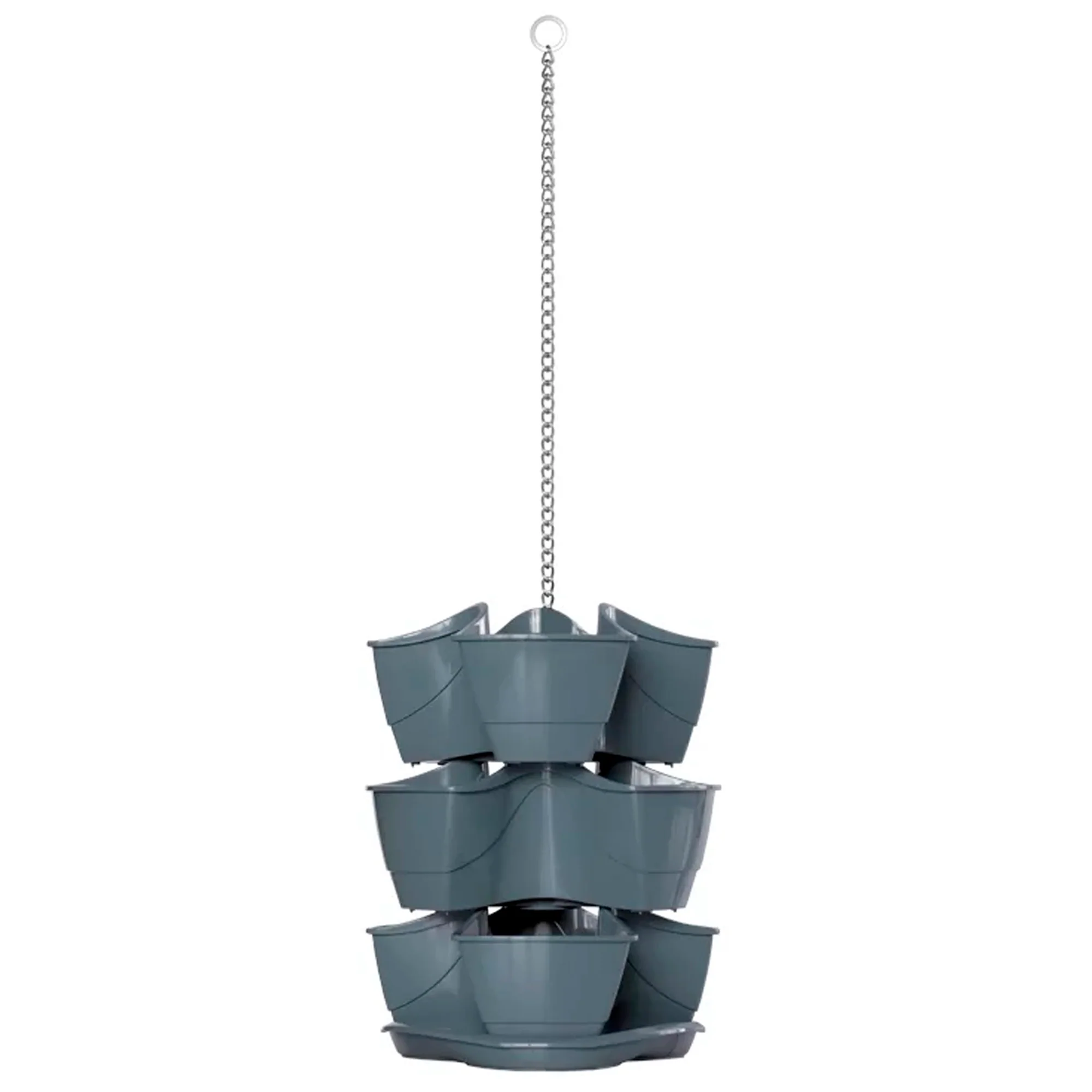 Jardín Vertical Colgante Coubi Herbal 9l., Dimensiones (mm) 295x295x880, Color Grafito
