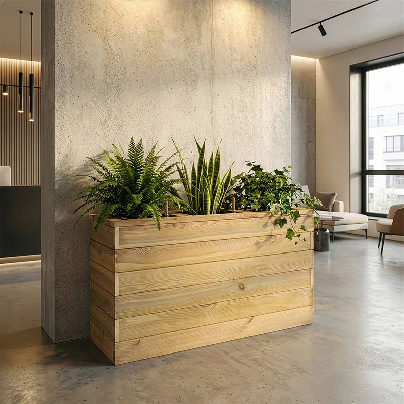 Jardinera Con Autorriego De Madera Nidum Basic Interior Y Exterior Hortalia 110x40x60 Cm - Image 2