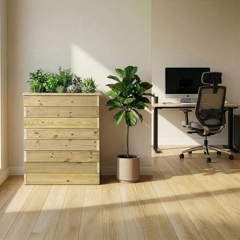 Jardinera Con Autorriego De Madera Nidum Basic Interior Y Exterior Hortalia 60x34x80 Cm - Image 2
