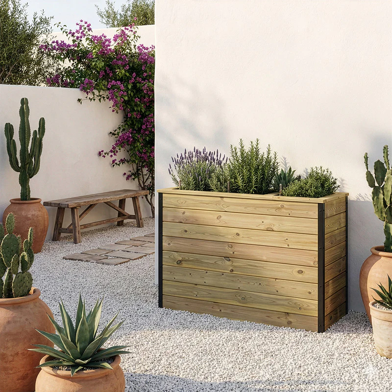 Jardinera Con Autorriego De Madera Nidum Interior Y Exterior Hortalia 110x40x80 Cm - Image 2