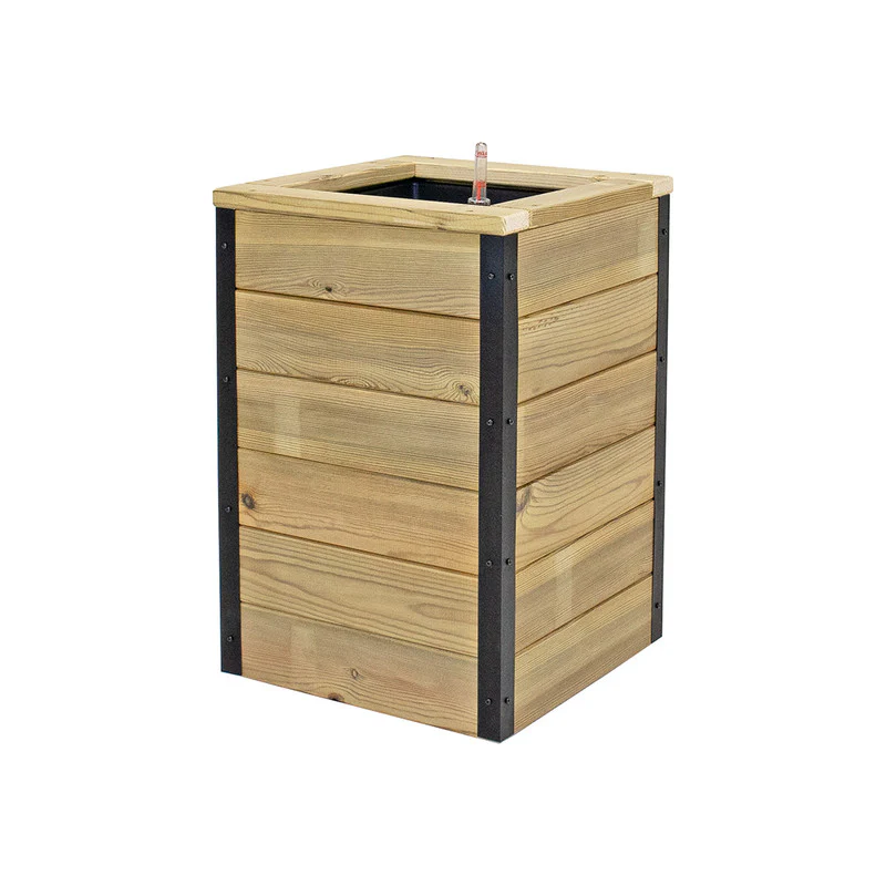 Jardinera Con Autorriego De Madera Nidum Interior Y Exterior Hortalia 40x40x60 Cm - Image 3