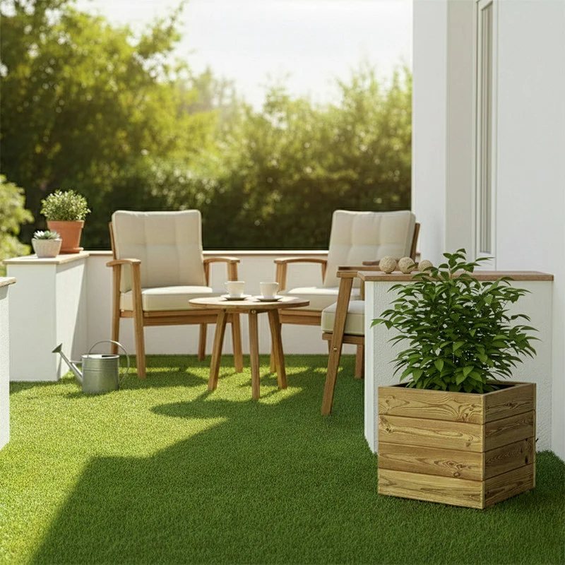 Jardinera Cuadrada De Madera Tratada Para Exterior Pun Hortalia 40x40x40 Cm - Image 2