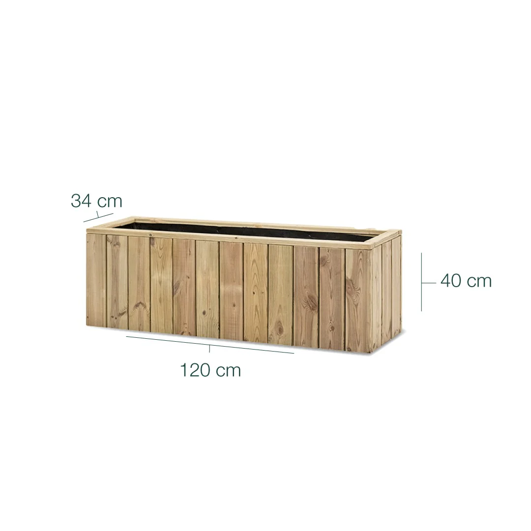 Jardinera De Madera Para Exterior Atrium Hortalia 120x34x40 Cm - Image 6