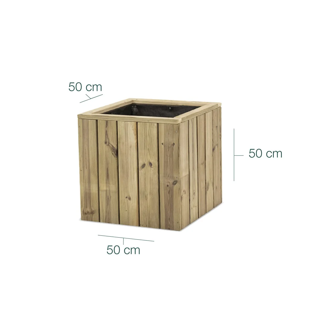 Jardinera De Madera Para Exterior Atrium Hortalia 50x50x50 Cm - Image 6