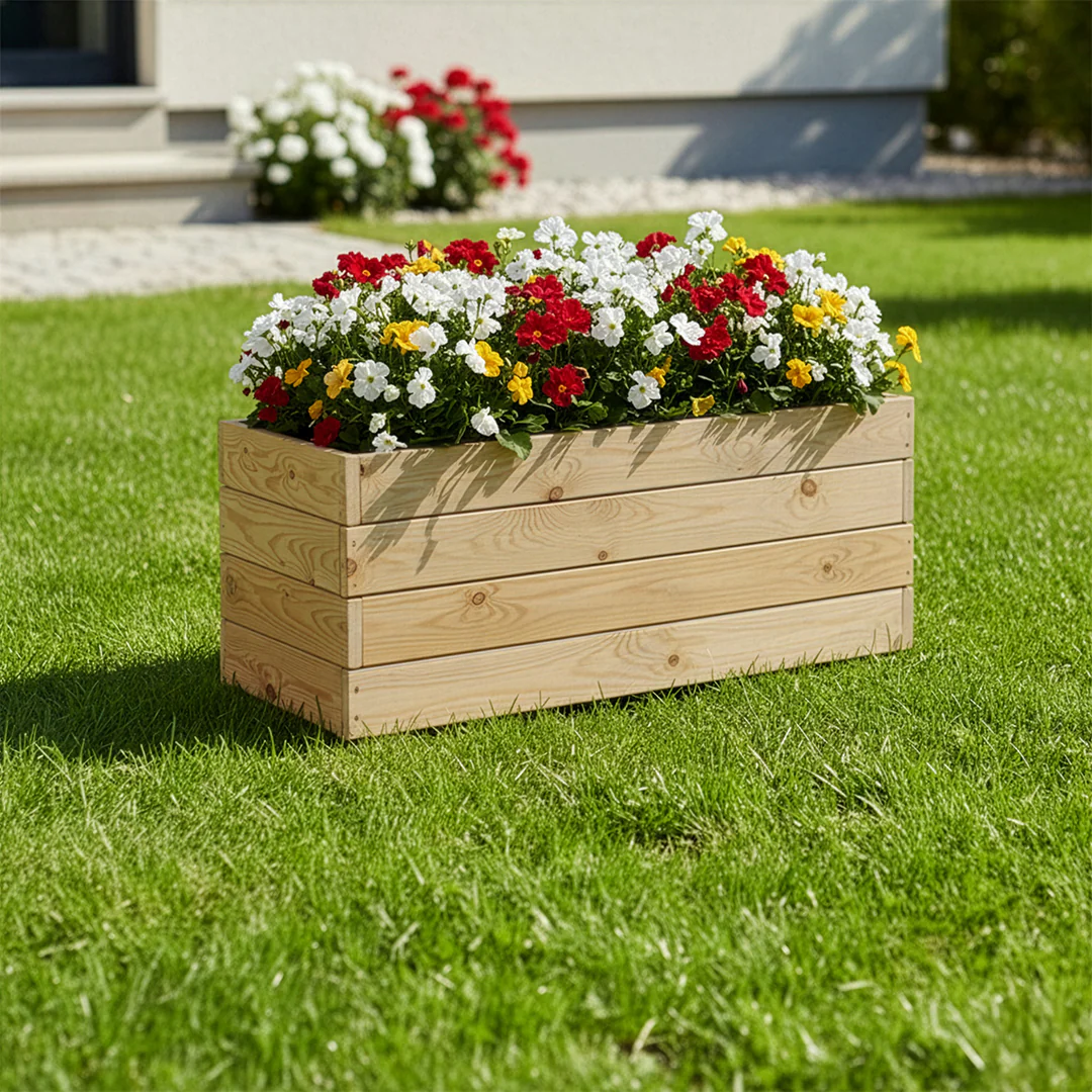 Jardinera De Madera Para Exterior Ghio KD Hortalia 90x40x30 Cm - Image 2