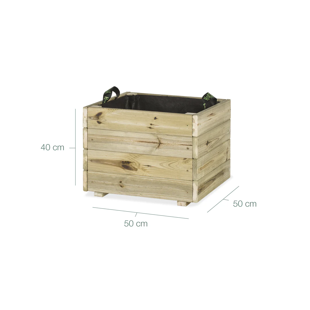 Jardinera De Madera Para Exterior Pun KD Hortalia 50x50x40 Cm - Image 6