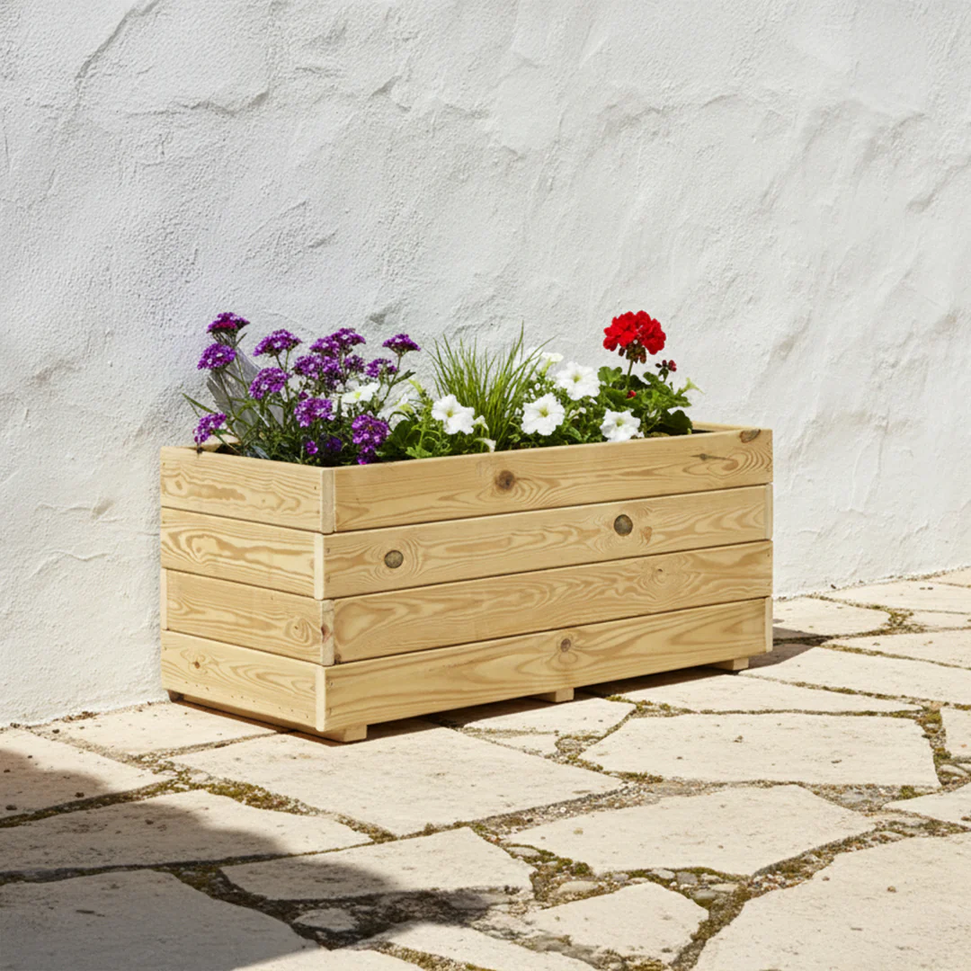 Jardinera Rectangular De Madera Tratada Para Exterior Ghio Hortalia 110x45x40 Cm - Image 2