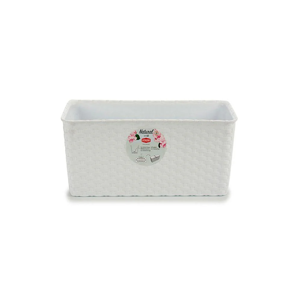Jardinera Reserva Agua 40 Cm Blanca
