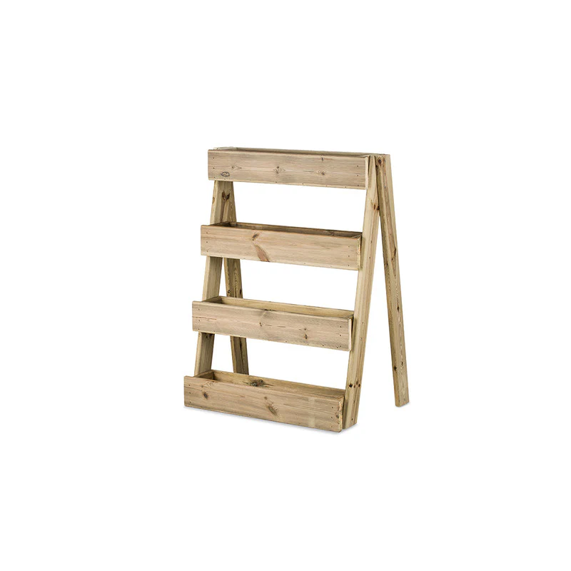 Jardinera Vertical Madera Tratada Exterior Stand Line Island KD 4B Hortalia