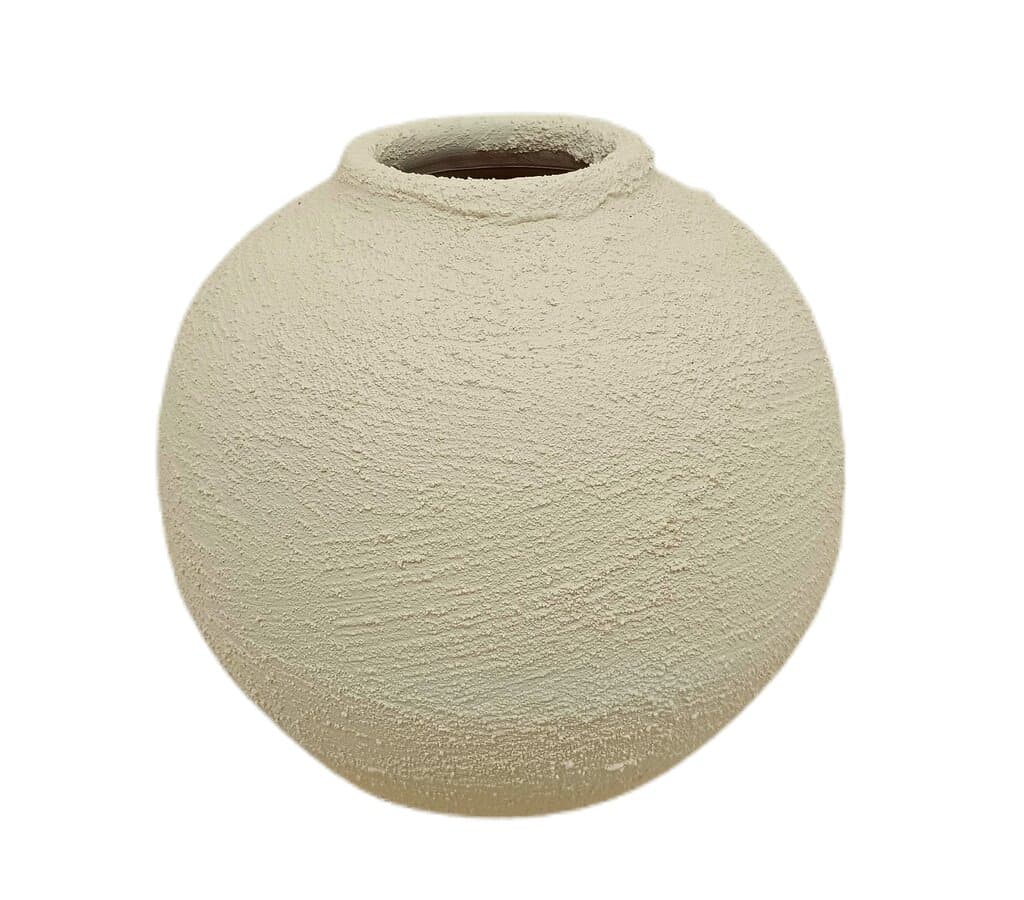 Jarrón De Bola De Relieve Blanco Nº 2
