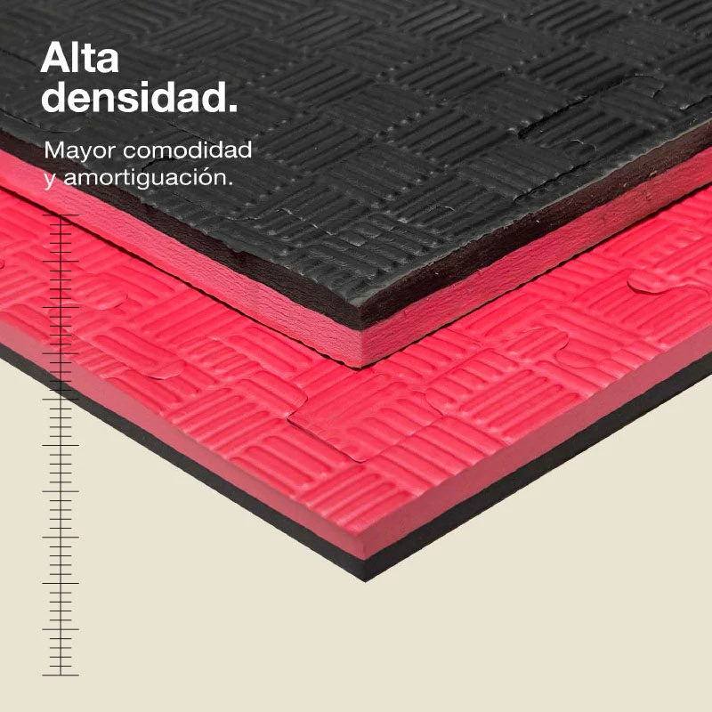 Jowy Tatami Puzzle 2cm 100x100cm – Superficie 5 Líneas Negro/rojo - Image 2