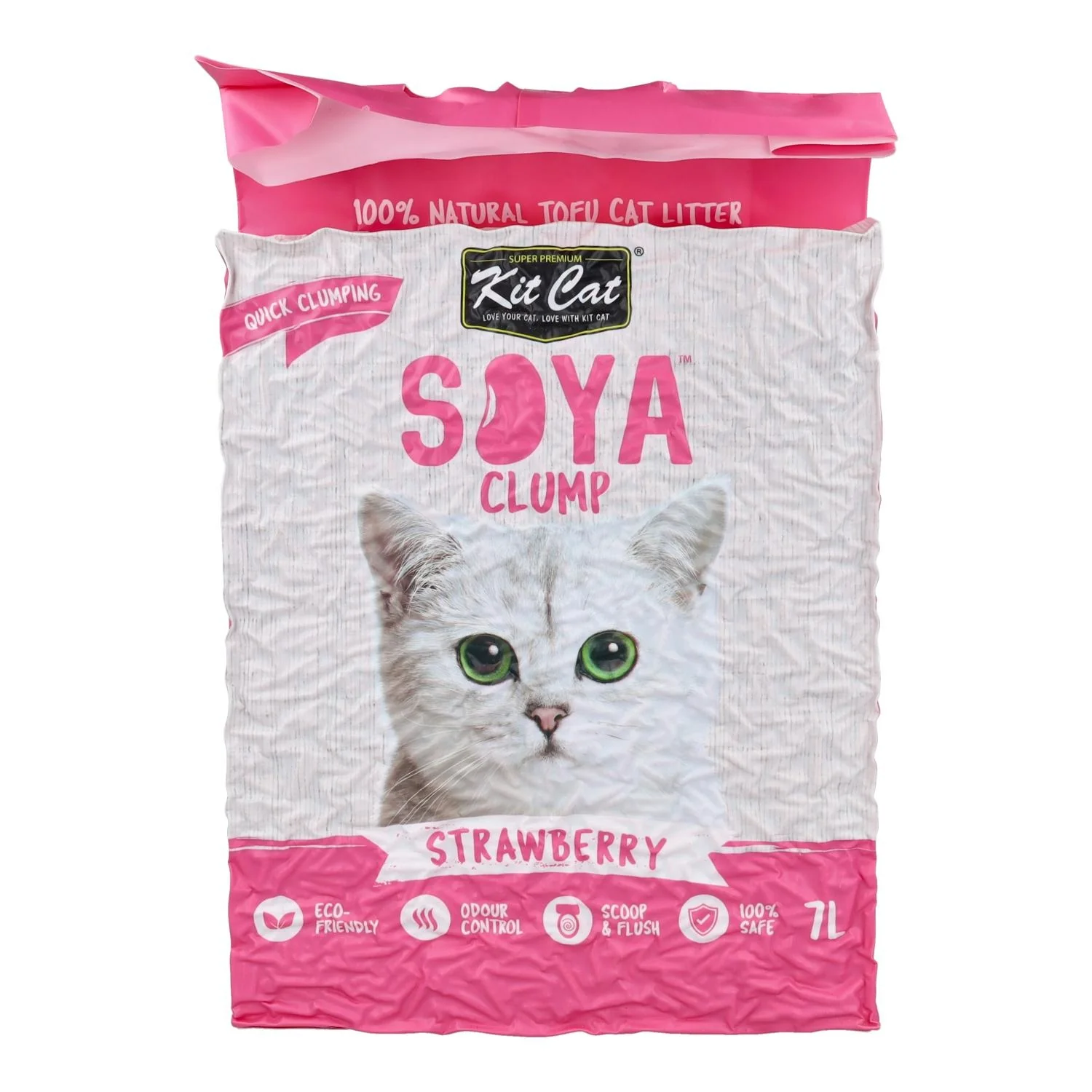 Kit Cat SoyaClump Pack Ahorro 12 - Strawberry 7 L Arena Vegetal para gatos - Image 2