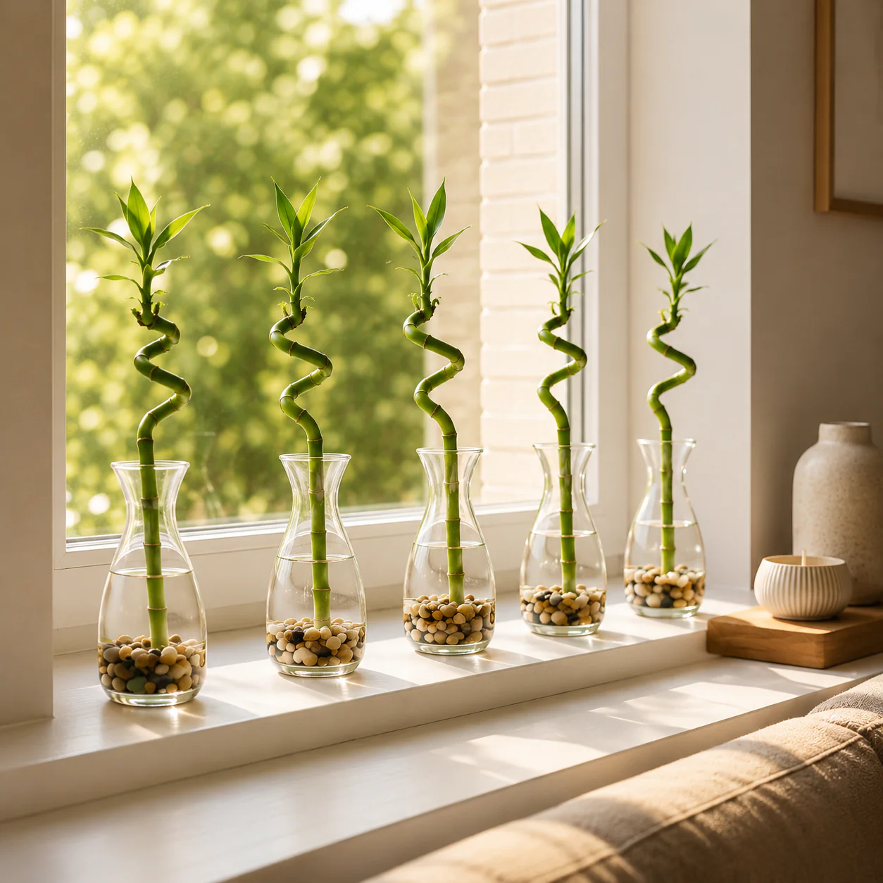 Lucky Bamboo Set De 6 - Dracaena Sanderiana - 40-45 Cm - Planta De Interior - Image 5